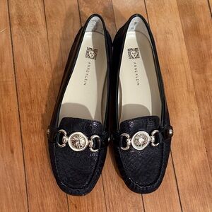 Anne Klein Black Textured Loafers/Slip ons/driving shoes -BWOT-‎ never worn
